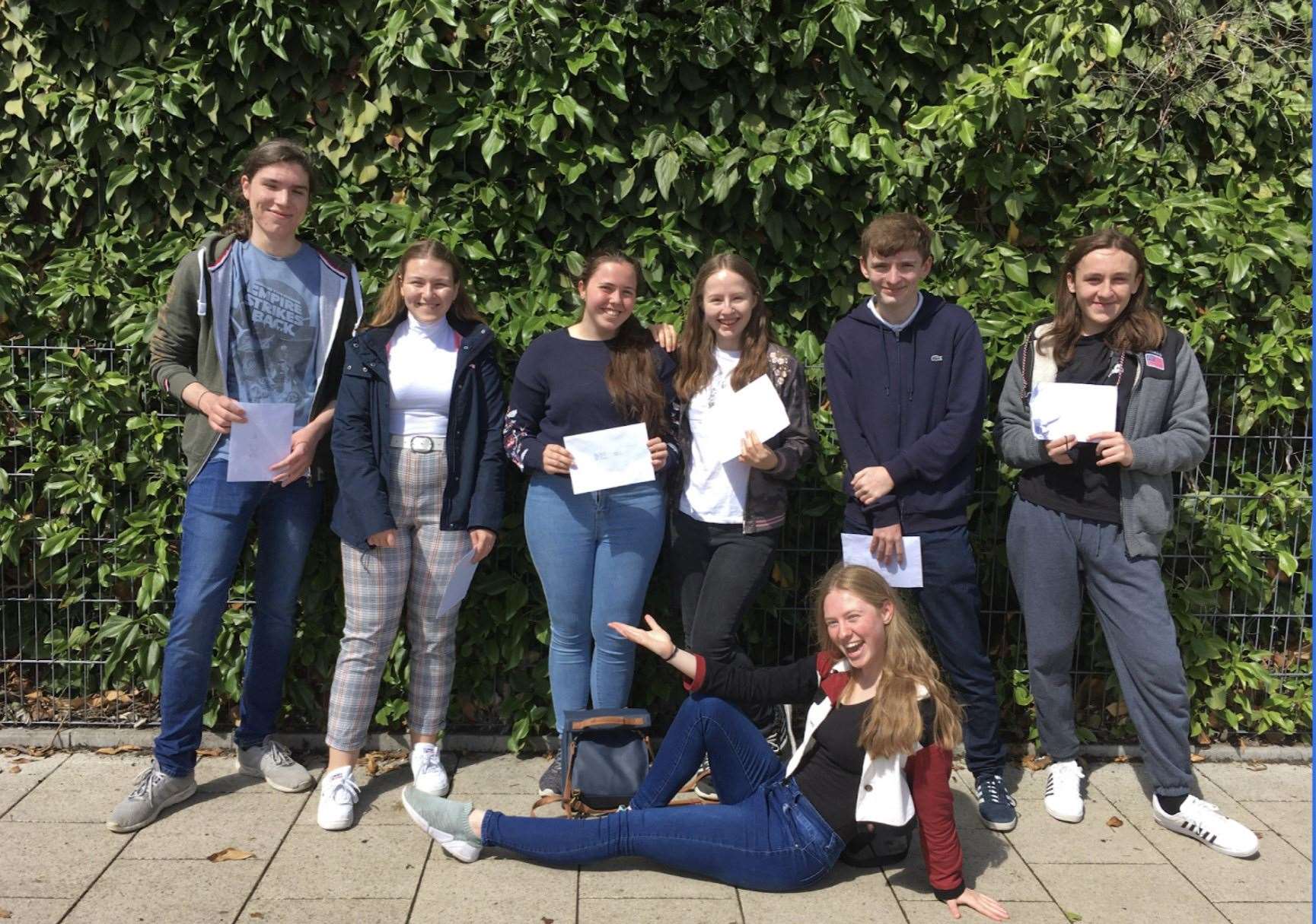 Some of Leigh Academy's successful IB career-related programme students, who each collected two Higher Level IB grades. Picture: Leigh Academy