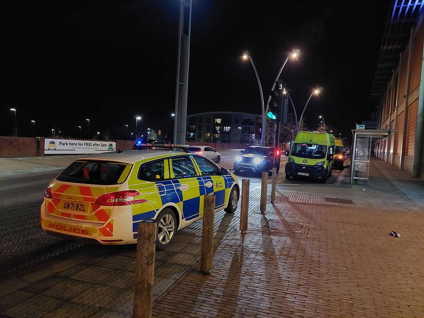 Police and ambulance crews were called to County Square
