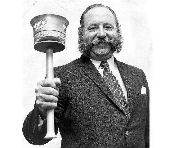Medway sportsman Ticker Fry carried the Olympic torch from Dover to London in 1984