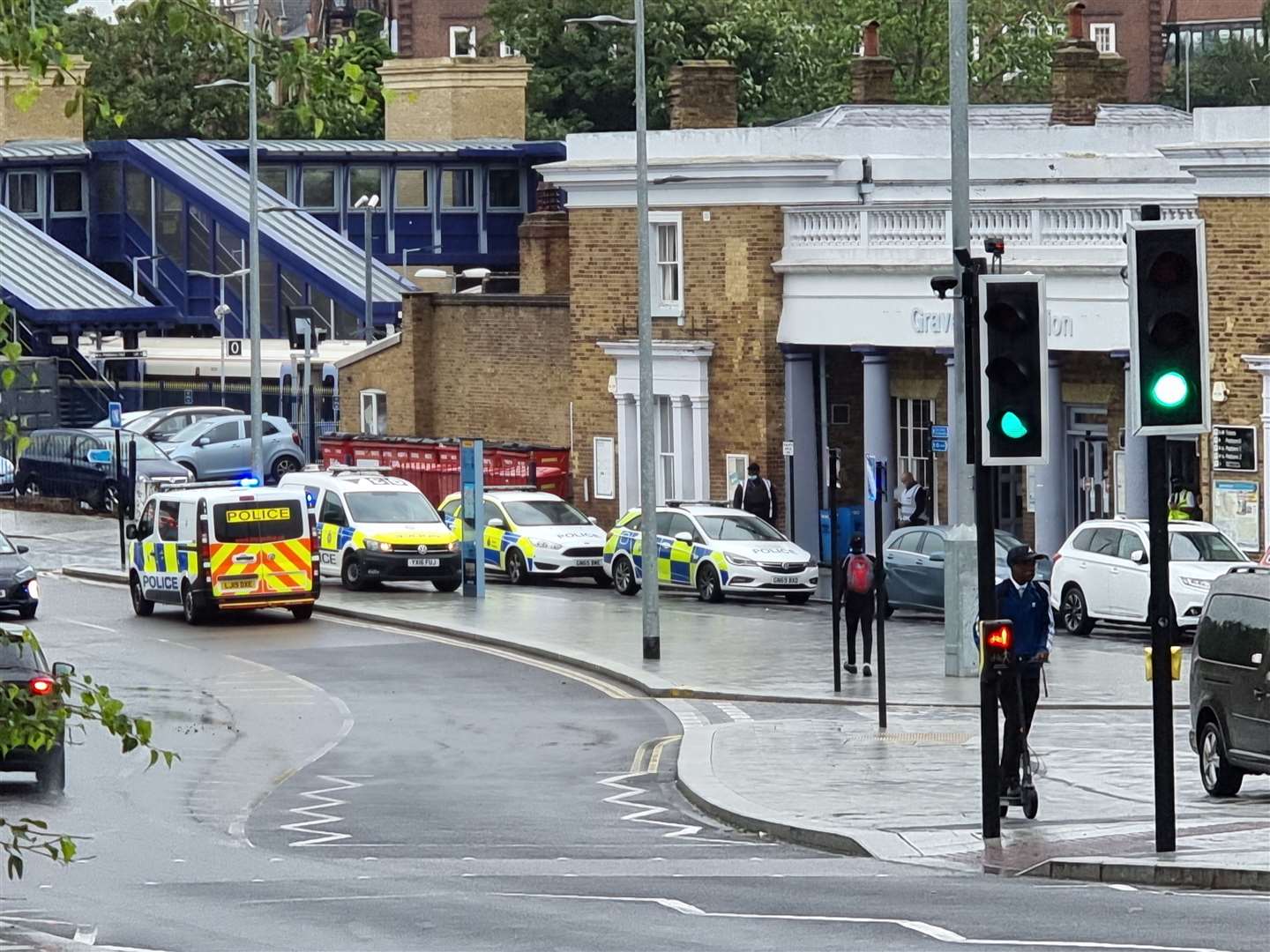 Police were called to Gravesend train station on Monday afternoon