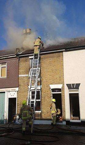 Firefighters tackle a blaze at West Street, Gillingham (3273643)
