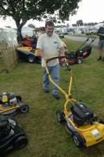 Phil Turner of Drake &Fletcher mows his patch.