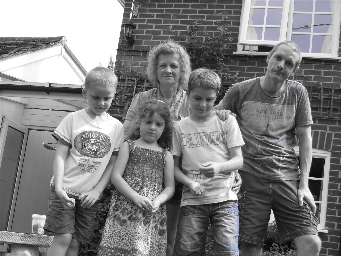 Robert Storey with his niece, nephews and mum
