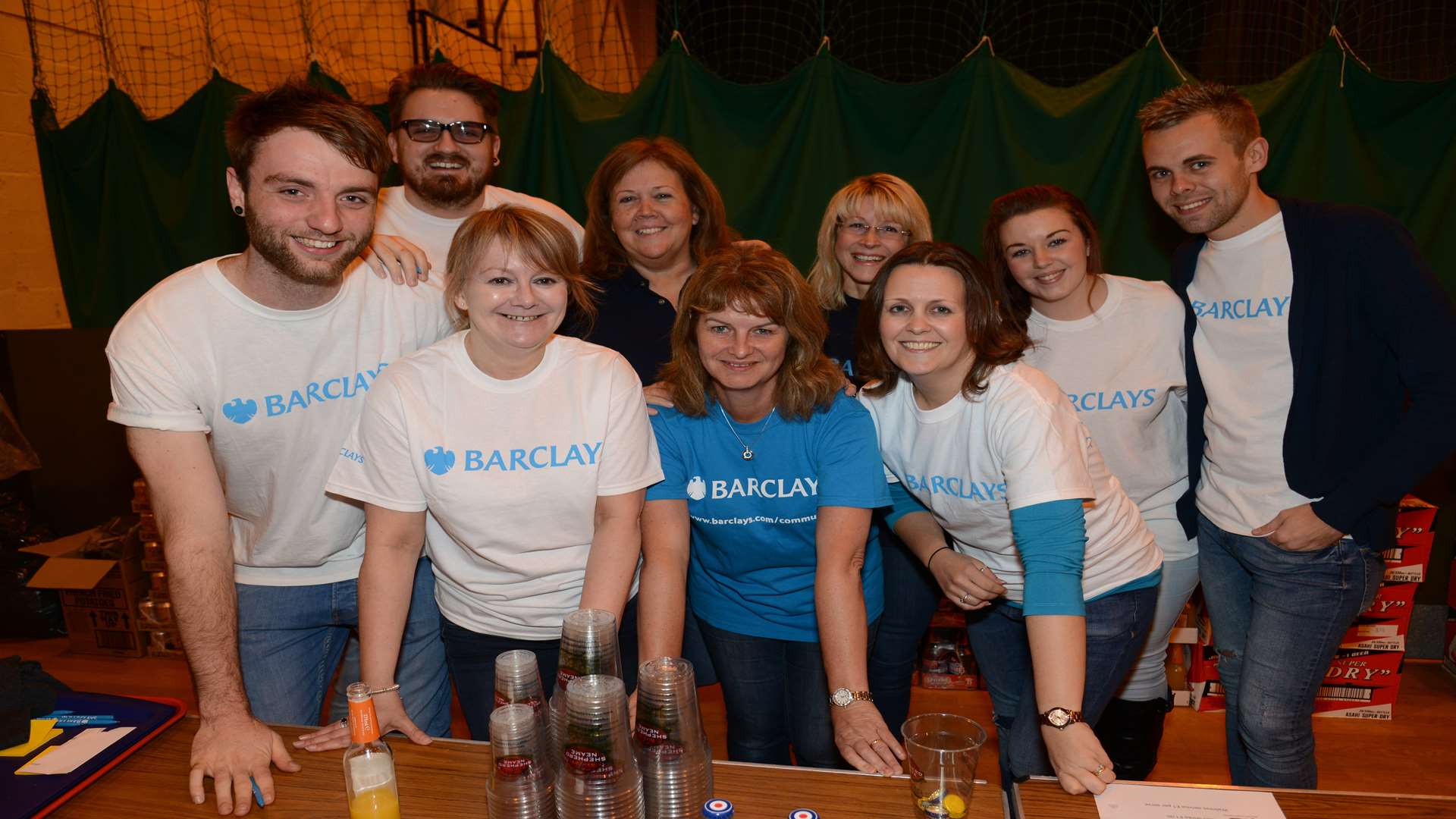 Barclays Bank manned the Spitfire charity bar stocked by Shepherd Neame at the Ashford Big Charity Quiz 2015.