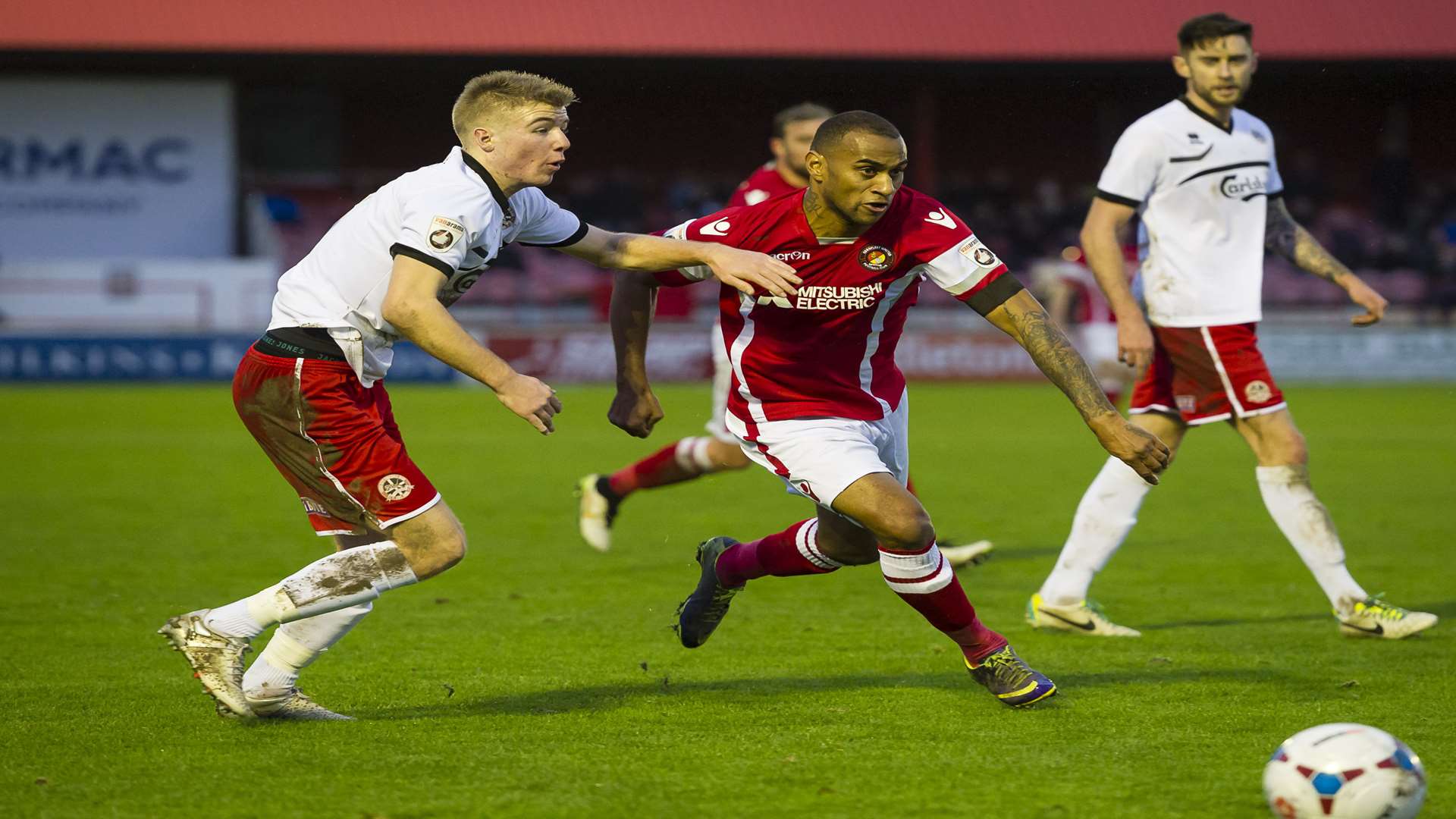 Danny Haynes drives forward for Ebbsfleet against Truro Picture: Andy Payton