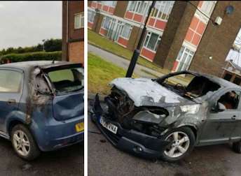 The damaged cars. Picture: Dartford Gossip page