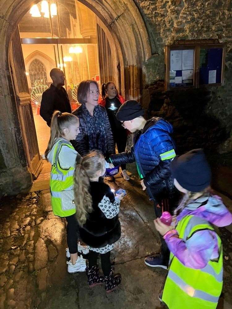 The children got some refreshment at St James the Great Church