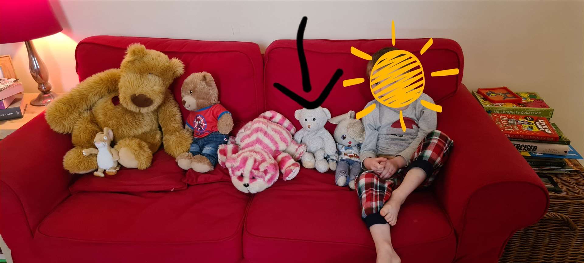 Cuddles and the rest of her son, Freddie's bear collection. Picture: Tracey Crouch