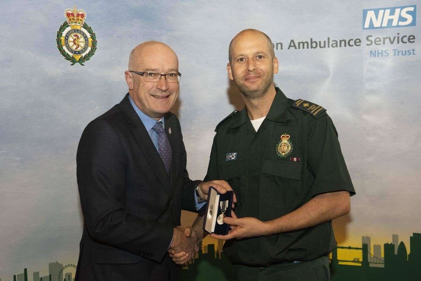 Alan Gurling recently received a good conduct medal for 30 years service to the NHS.
