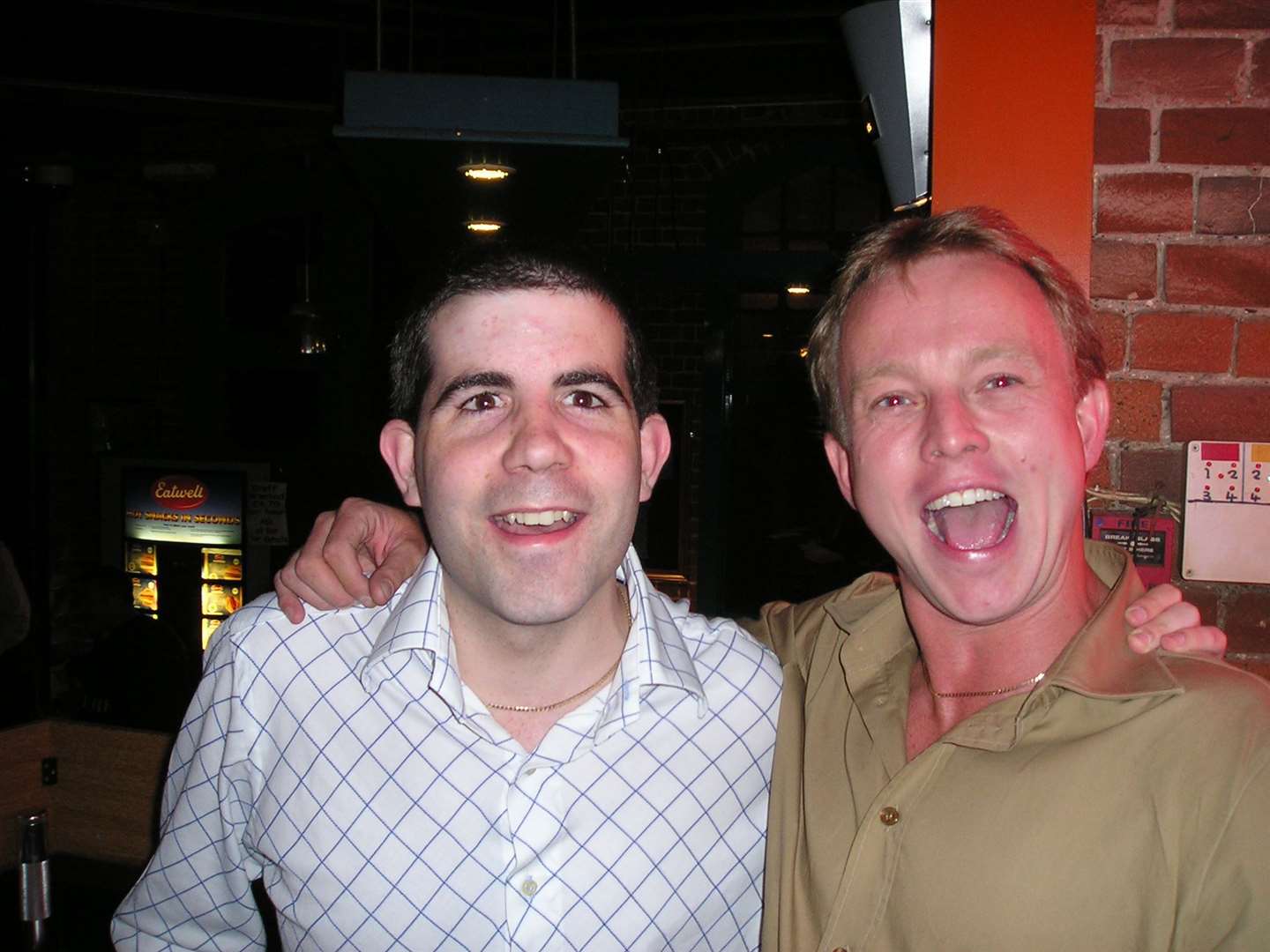 KMFM's Dibbzy and The Bill star Chris Simmons at The Bizz in Canterbury in 2003. Picture: The Bizz nightclub / Jon Mills