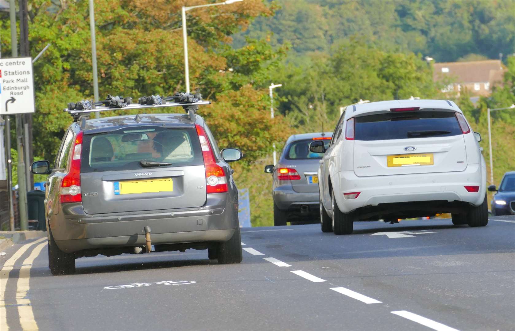 Drivers were spotted using the cycle lanes. Picture: Andy Clark
