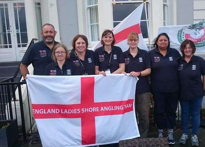 Becky Lee Birtwhistle Hodges, third from left, and the 2018 England Ladies Angling Team