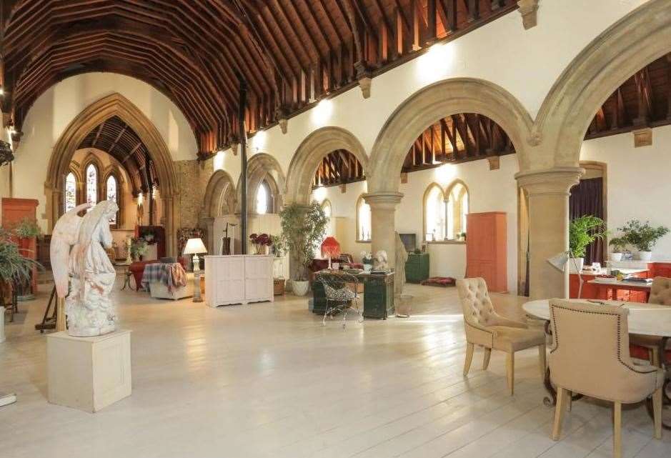 The listed church has been converted into a two bedroom home
