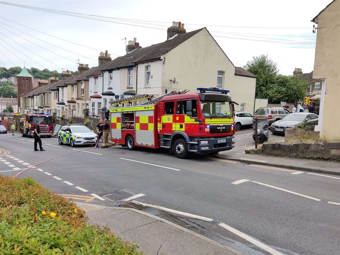 Fire broke out in garden on Magpie Hall Road, Chatham. Picture: George Atzev