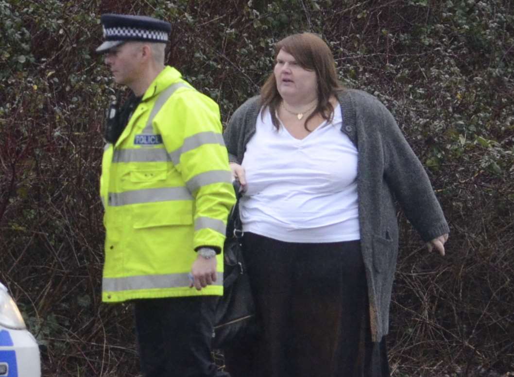 Linda Jenns pictured at the scene of the accident