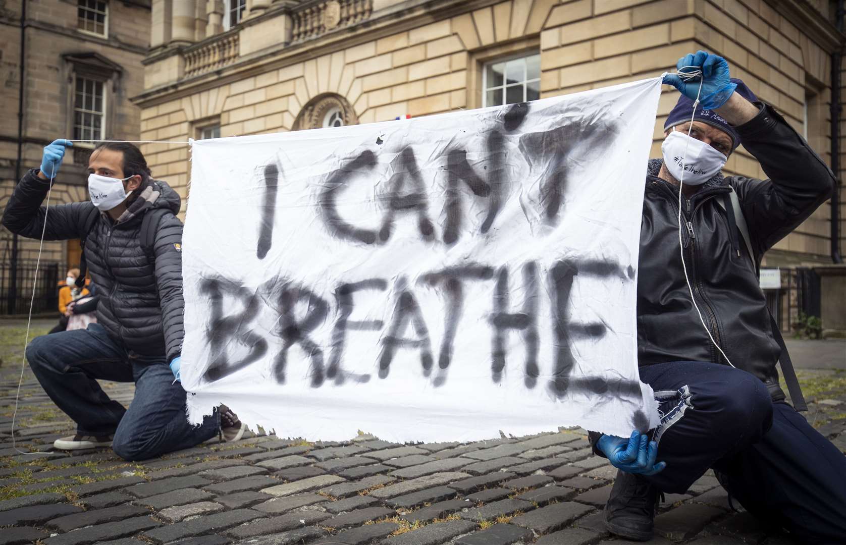 Black Lives Matter campaigners in Edinburgh (Jane Barlow/PA)