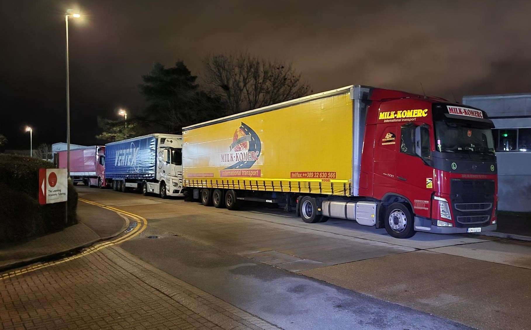 Many lorry drivers have been parking up on the Henwood Industrial Estate at night