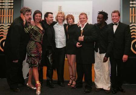 The team from The Chapel receive the UK Website of the Year award from Phil Jupitus (far left)