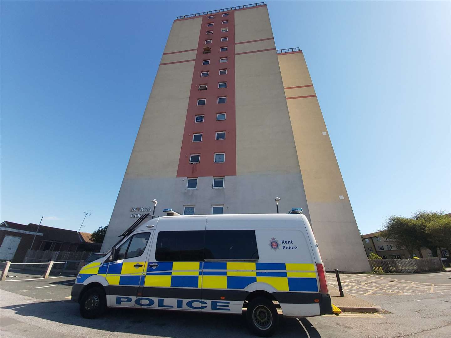 Officers were carrying out a routine search of Invicta House. Picture: Kent Police Thanet / Twitter