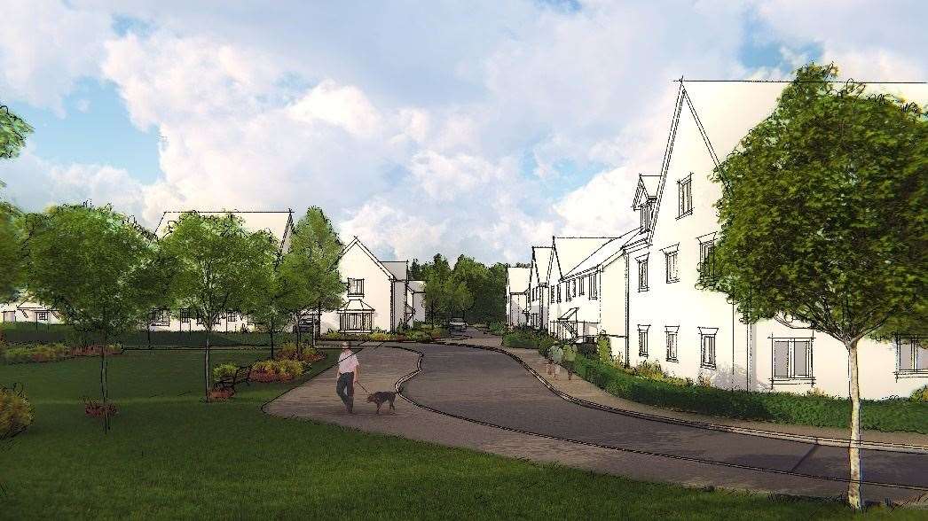 An artist’s impression of Bellway’s new development off Lower Rainham Road