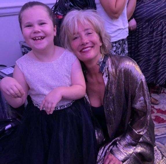 Maddison with Dame Emma Thompson at the event. Picture: WellChild