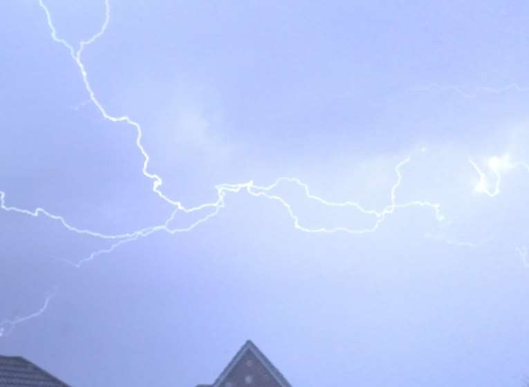 Flash of lightning over Sheerness captured by Matt Bromley