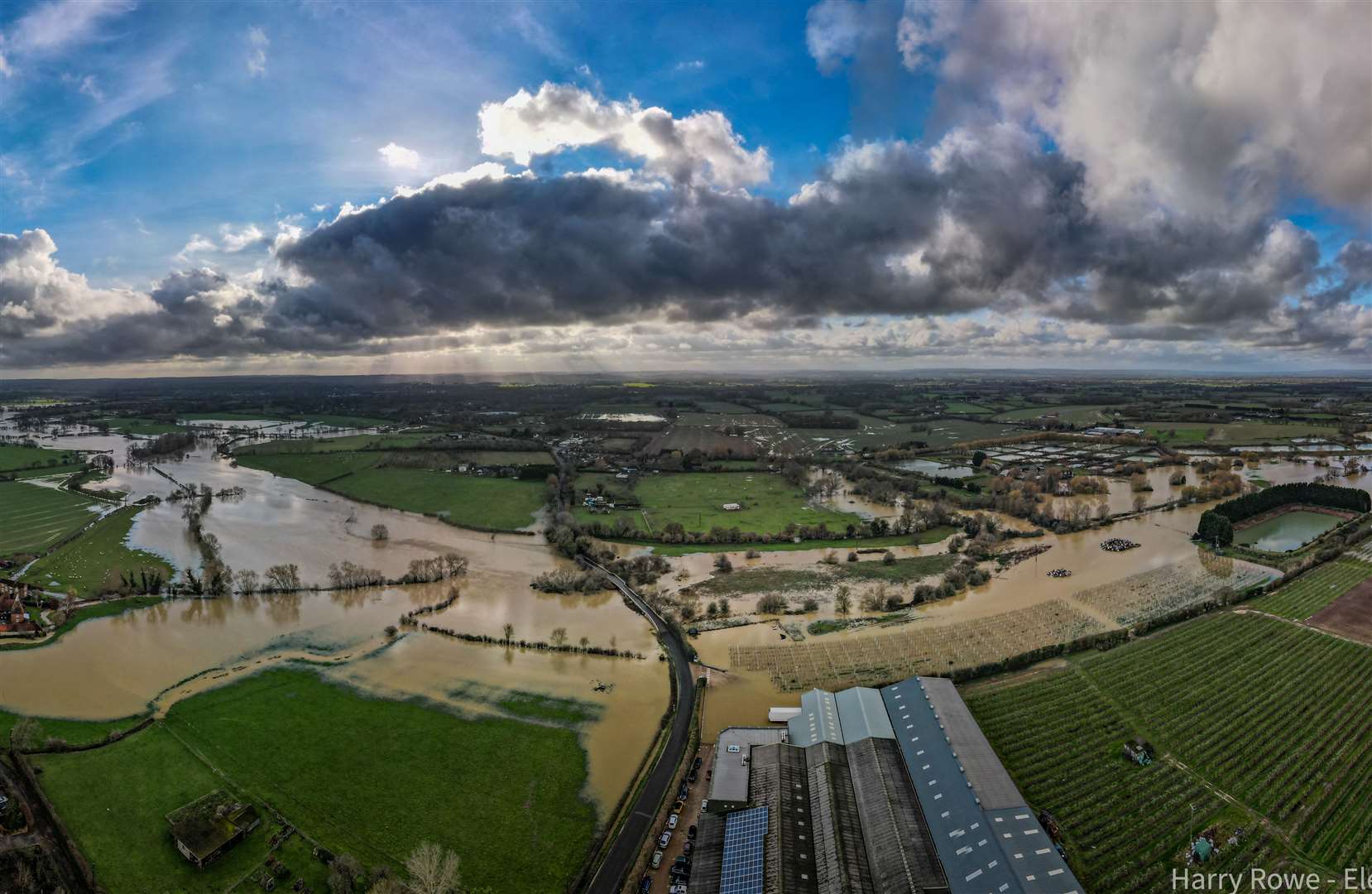 Flooding across the Maidstone area. Picture: Harry Rowe/Elevate Aerial Photography