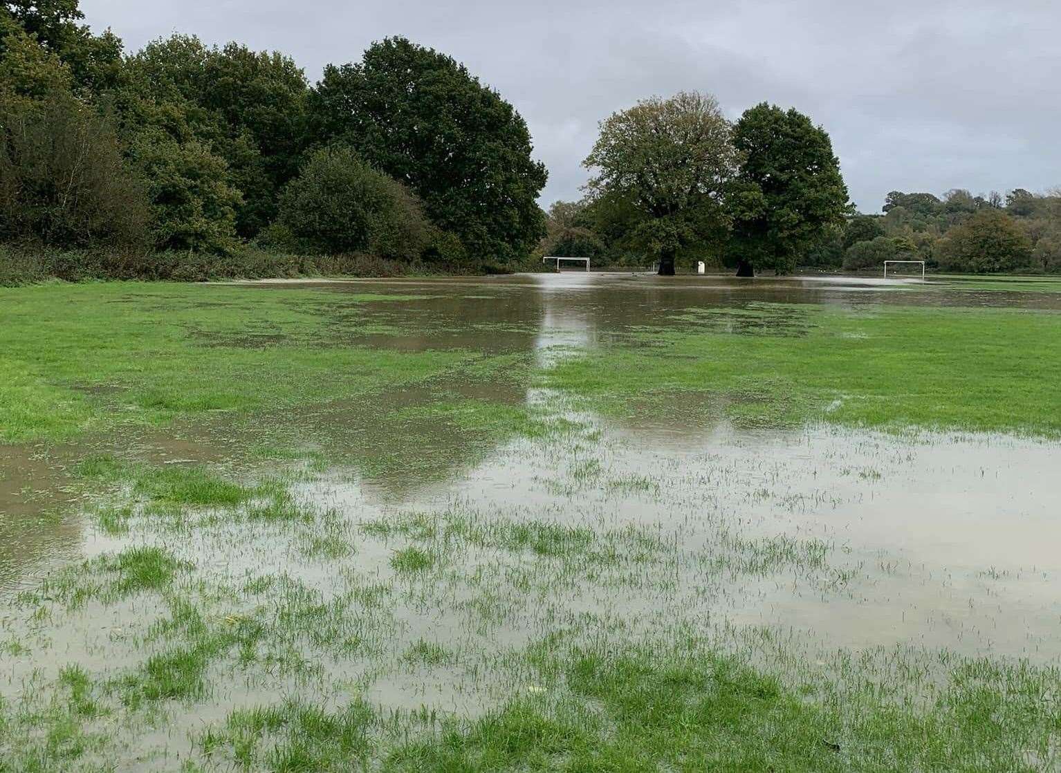 The field was completely flooded. Picture: Sally White