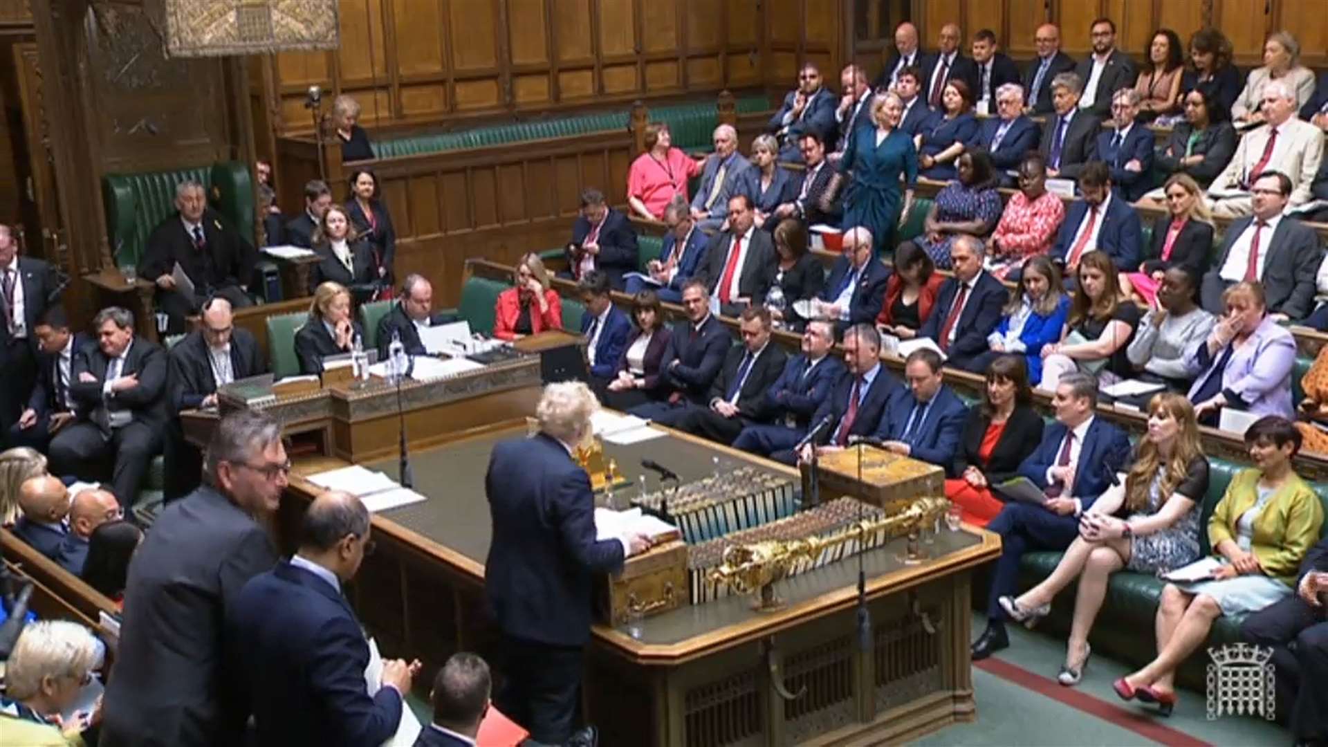 Boris Johnson speaking during PMQs (House of Commons/PA)