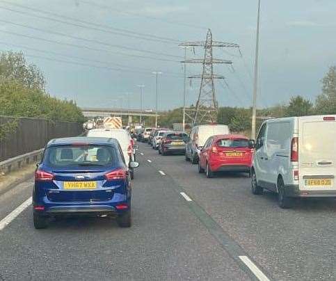 There are long delays on the A299 Thanet Way between Whitstable and Herne Bay. Picture: Graham Miller