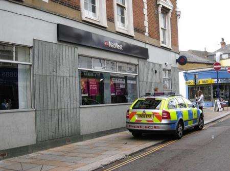 Robbery at the NatWest bank in High Street, Sheerness