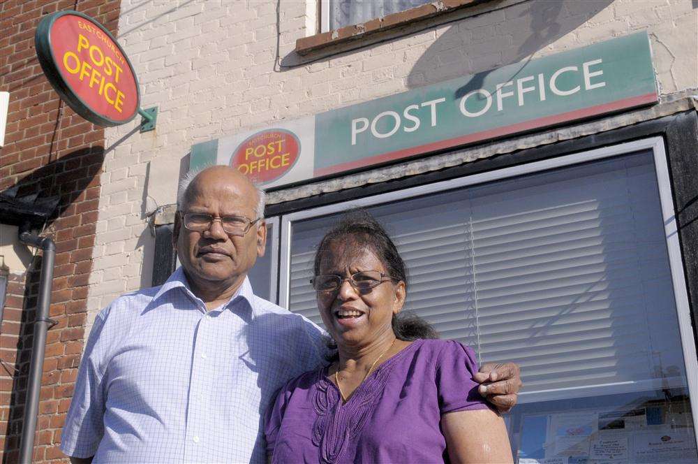 Postmaster Sinnathamby and Vimala Rasiah are retiring after 27 years of work at Eastchurch post office.