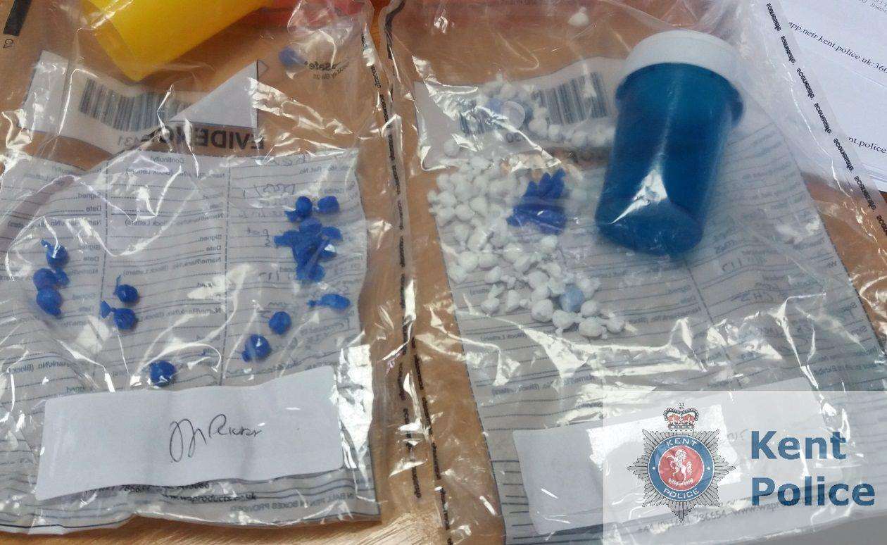 The seized class A drugs. Picture: Kent Police. (1654352)