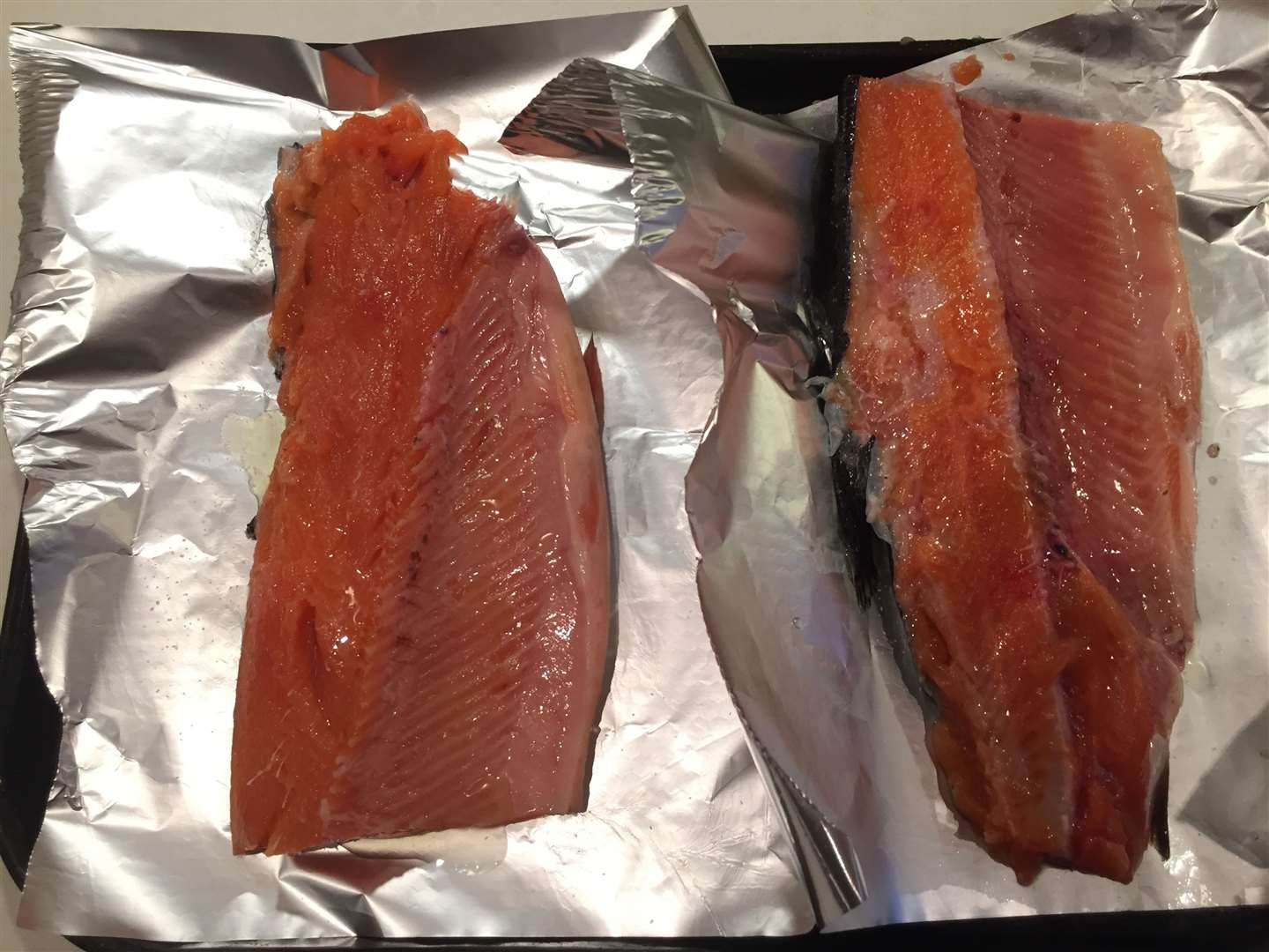 I wrapped the trout in foil to keep at the juices in and cooked for just 20 minutes