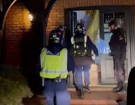 Officers from the Met's Taskforce carried out the warrant. Image from the Met Police