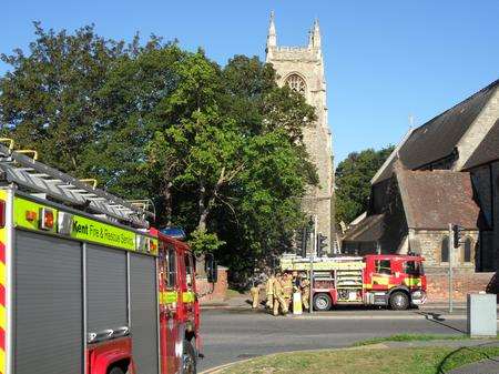 Fire at St Mary's Church, Chatham