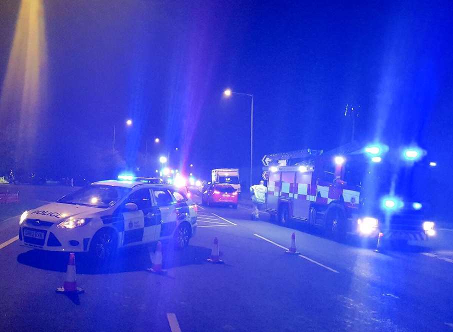 Emergency services at the scene. Picture: @KentSpecials