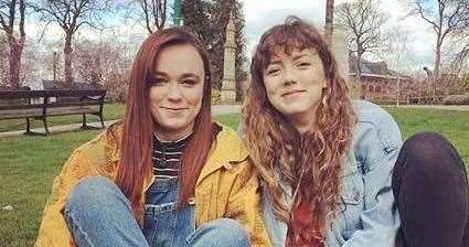 Rebecca Tuffin now (right) with her friend Becca