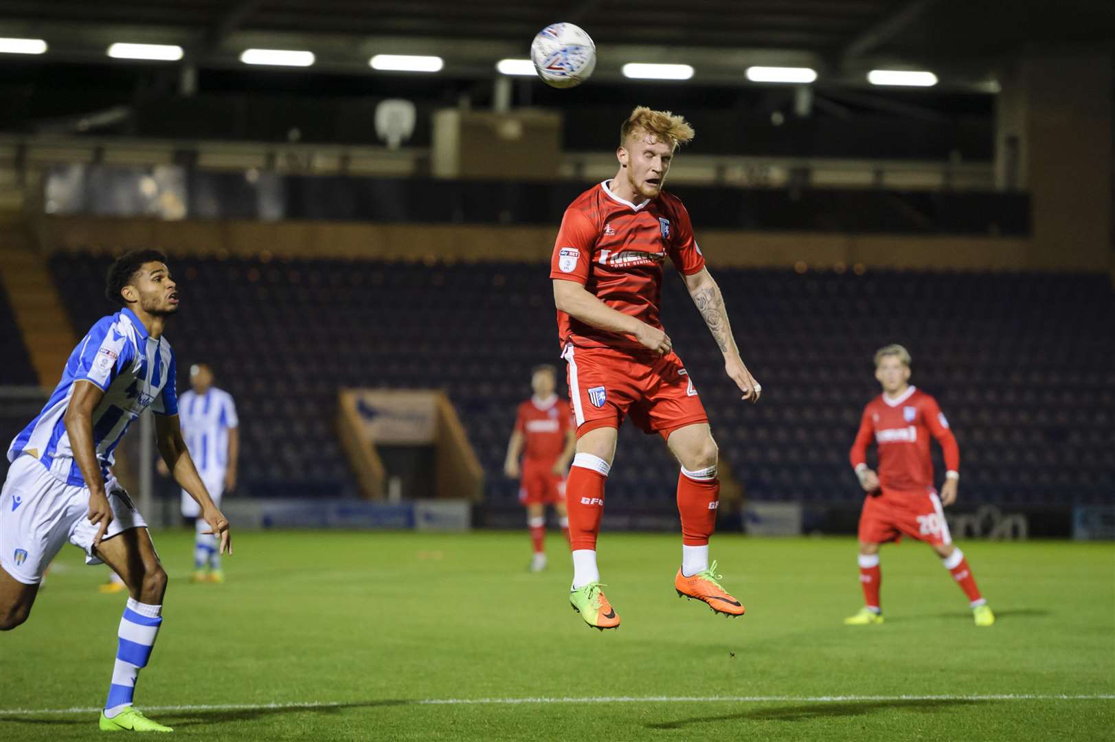 Finn O'Mara made his first Gills start against Colchester in the Football League Trophy Picture: Andy Payton