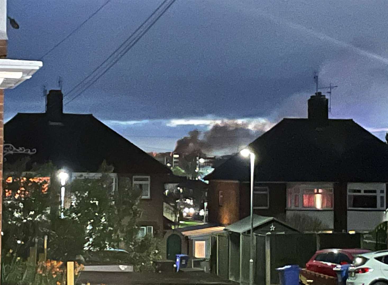 Smoke rising above Sittingbourne