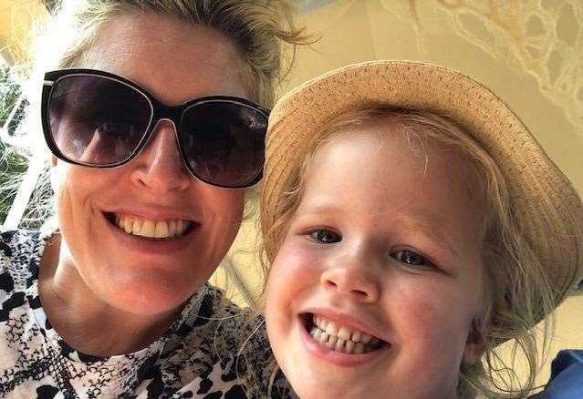 Jo Skews and her five-year-old daughter