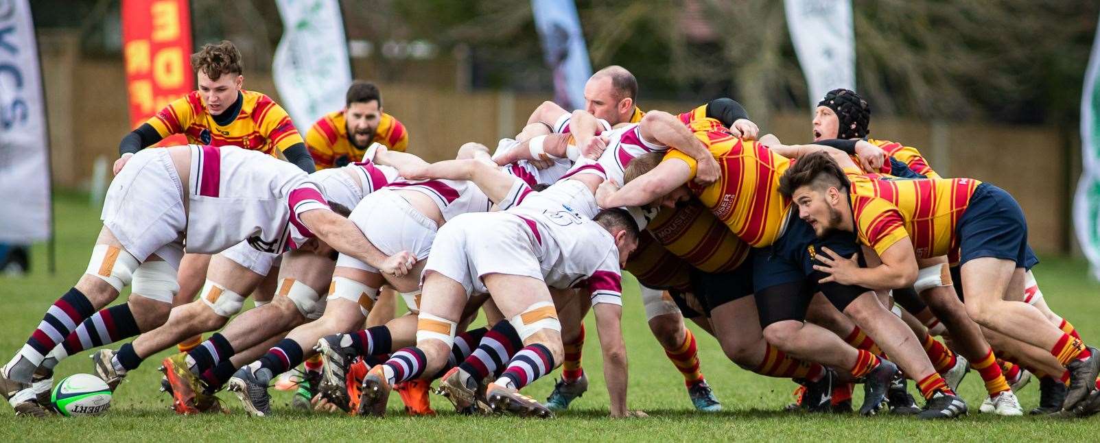 Medway scrum down against Sidcup. Picture: Jake Miles Sports Photography