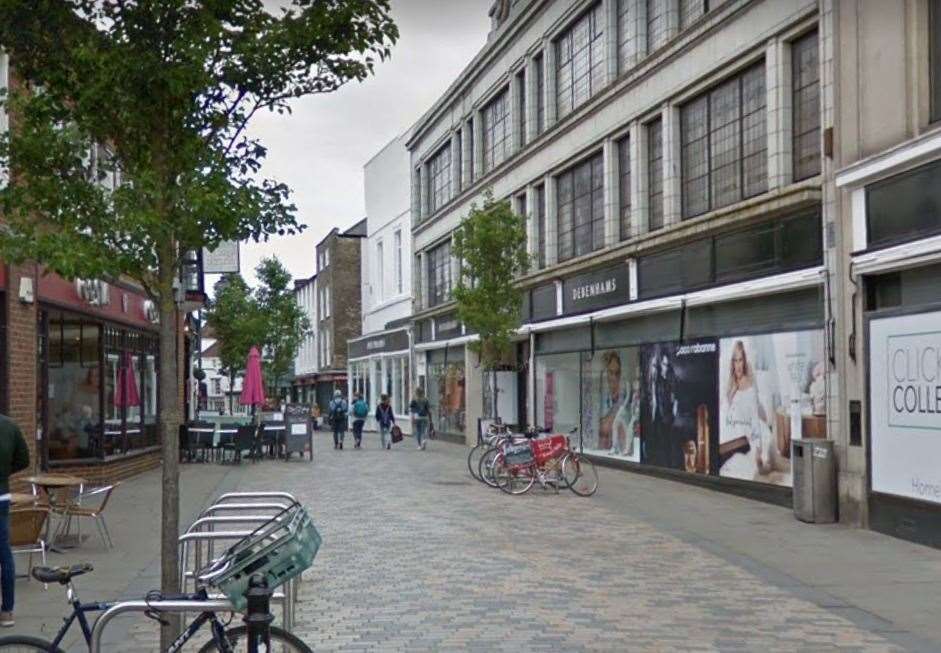 The incident reportedly happened near Guildhall Street in Canterbury. Picture: Google Street View