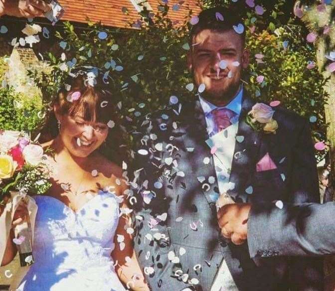 Tiffany and Sean Dean on their wedding day. Picture: Sean Dean