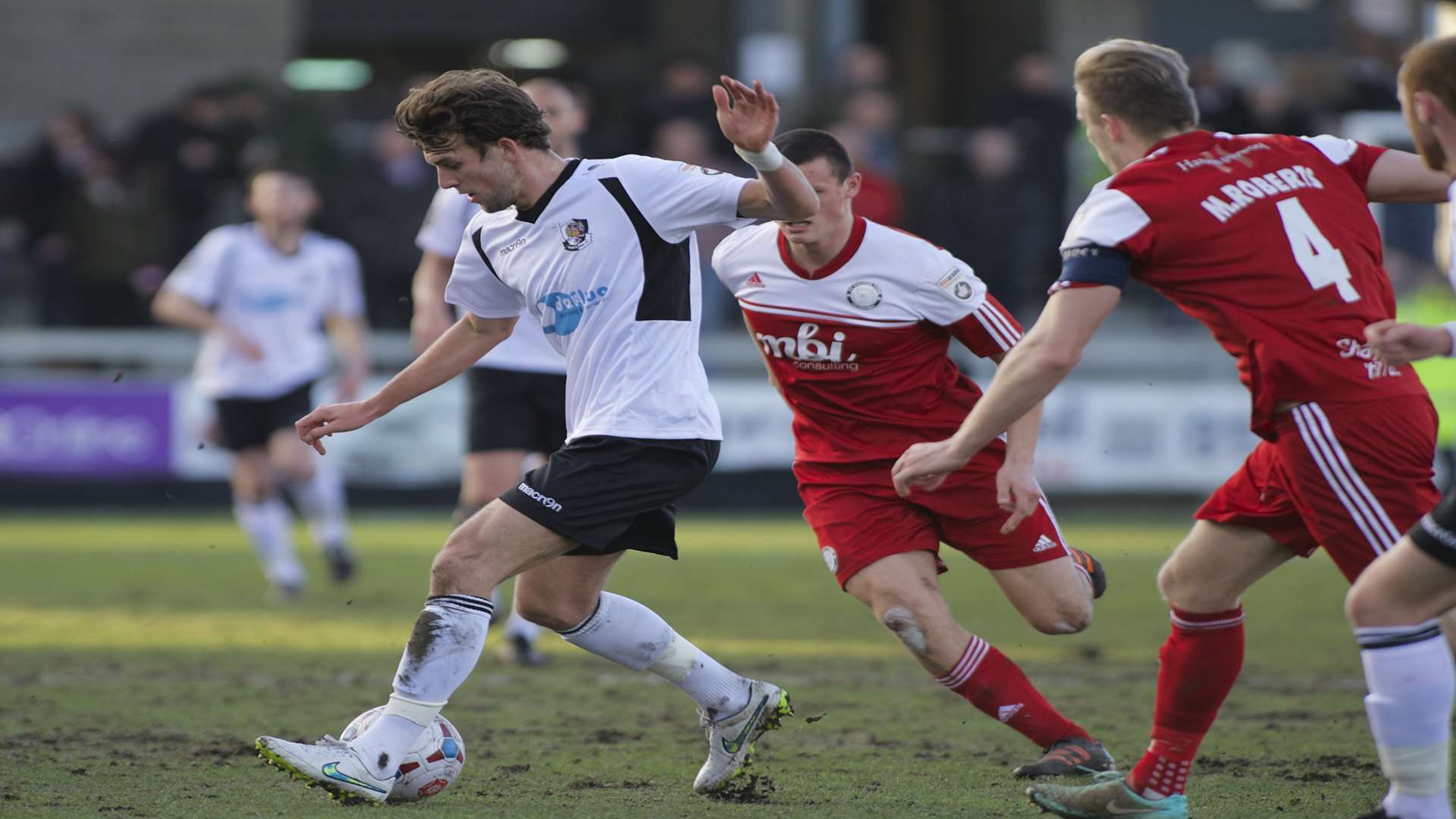 Christian Doidge on the ball for Dartford against FC Halifax Picture: Andy Payton