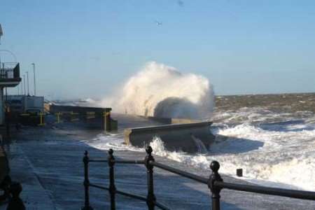 Dramatic scenes on Herne Bay seafront. Picture: ANDREW HART