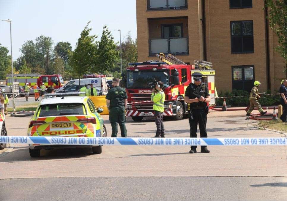 Emergency services are on the scene at Eden road in Langley, Maidstone. Picture: UKNIP