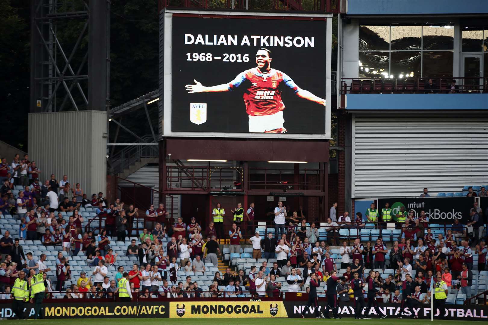 A tribute to Dalian Atkinson at Villa Park following his death in 2016. (Nick Potts/PA)