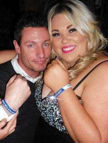 Carl Davies’ cousin Hayley McGuinness poses with former EastEnders' actor Dean Gaffney. The pair are both wearing Justice for Carl Davies wristbands