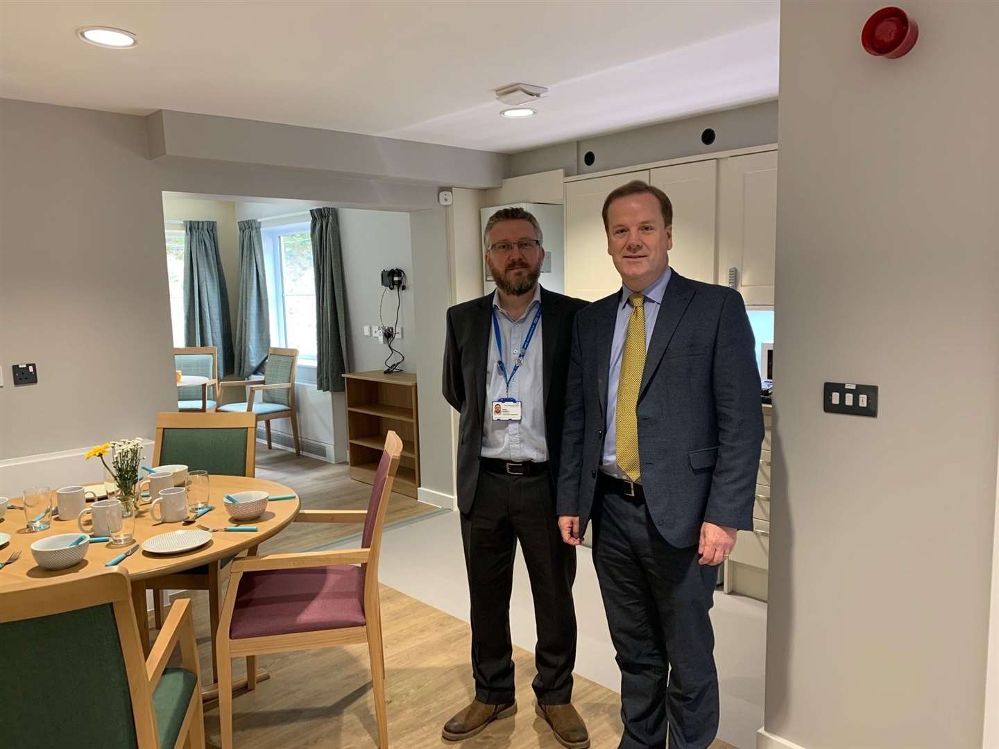 Mr Elphicke with Dr Phil Brighton at the dementia village. Picture: Office of Charlie Elphicke MP